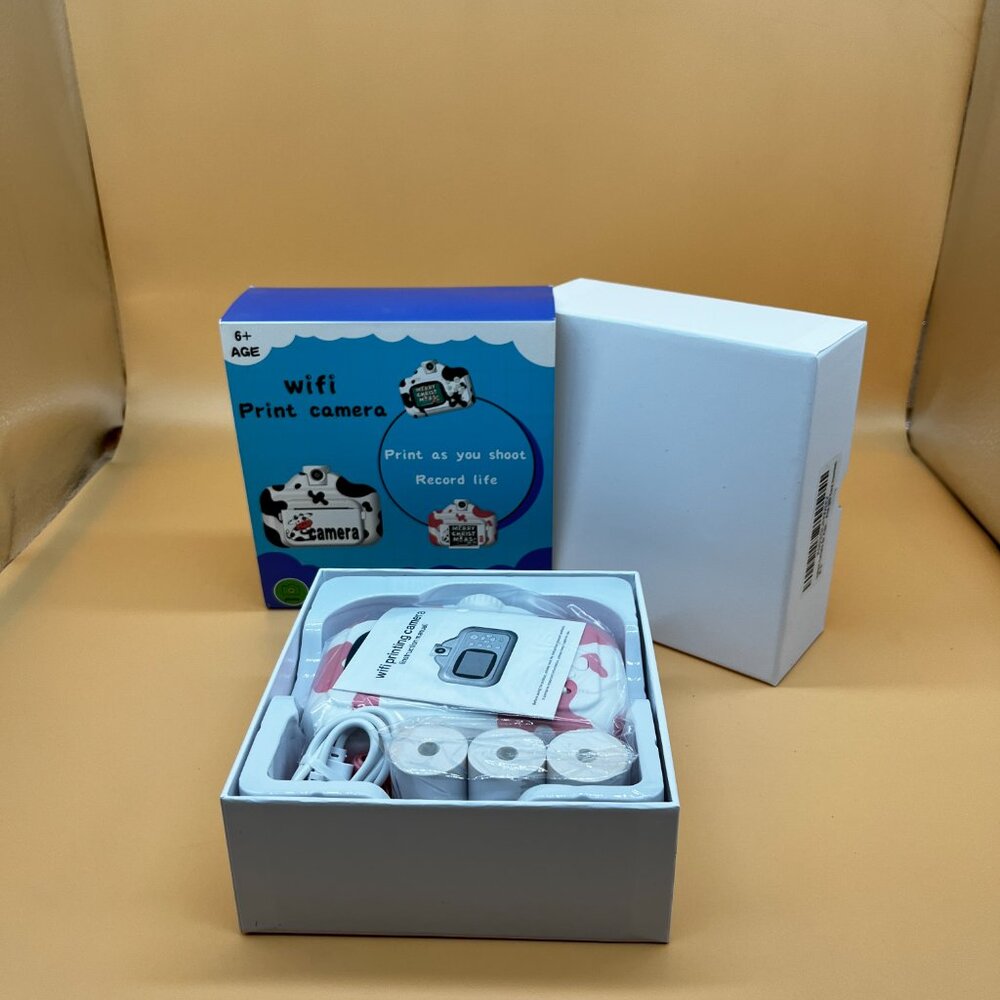 Instant Print Camera For Kids Black, Pink Digital WIFI Video Camera with 3 Rolls - Picture 2 of 11